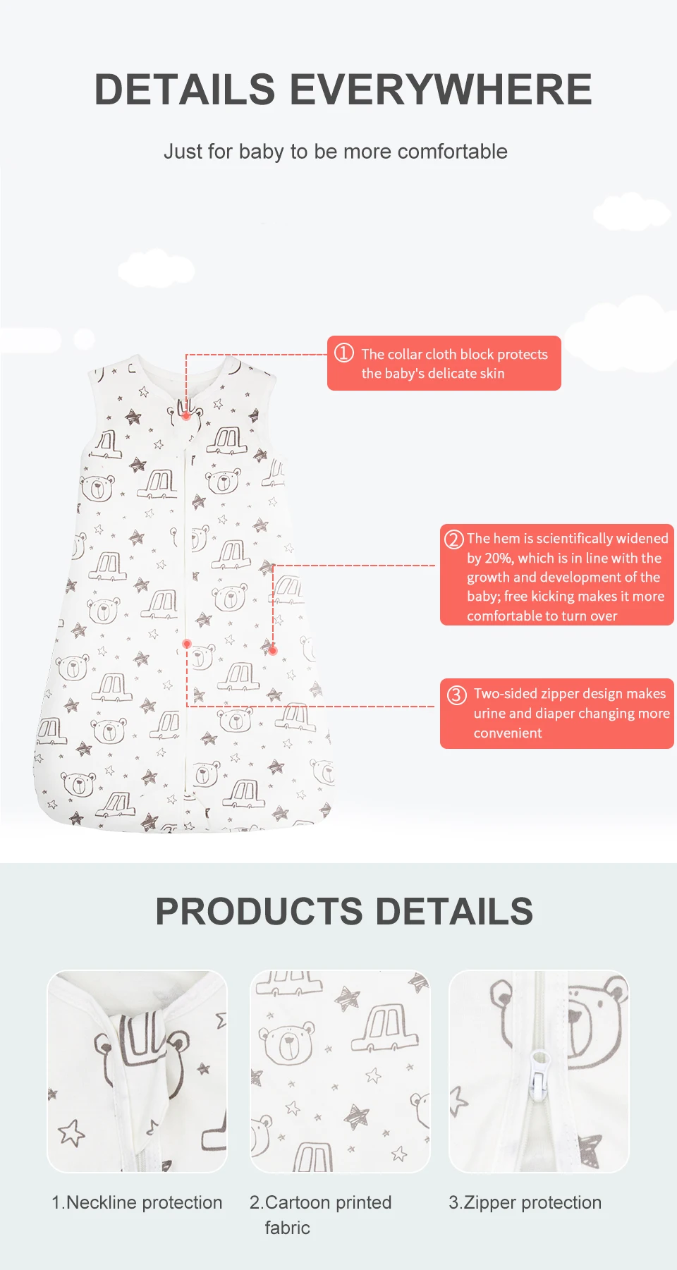 Sleeping Bags For Baby 3-18Months Summer Thin - Image 10