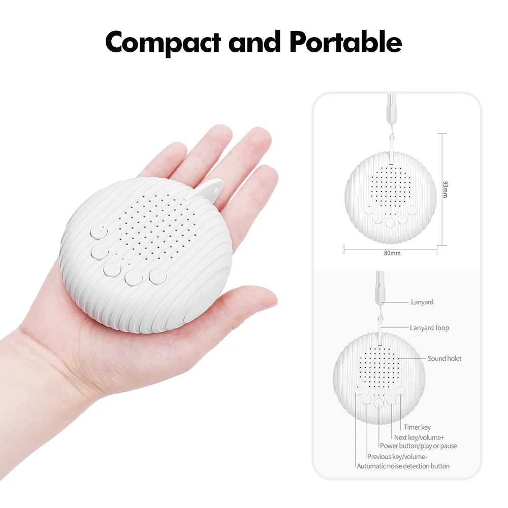 White Noise Sound Machine10 Soothing SoundsRechargeable Battery USB - Image 5