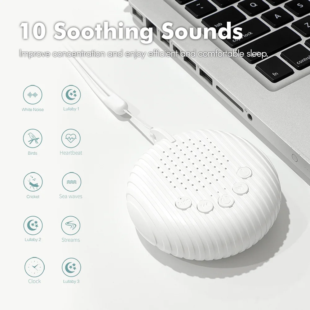 White Noise Sound Machine10 Soothing SoundsRechargeable Battery USB - Image 2