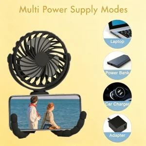 1pc USB Charging Portable Fan, - Thumbnail Image 3