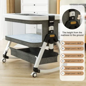 3 in 1 Bedside Sleeper with Storage Basket and Wheels - Thumbnail Image 7