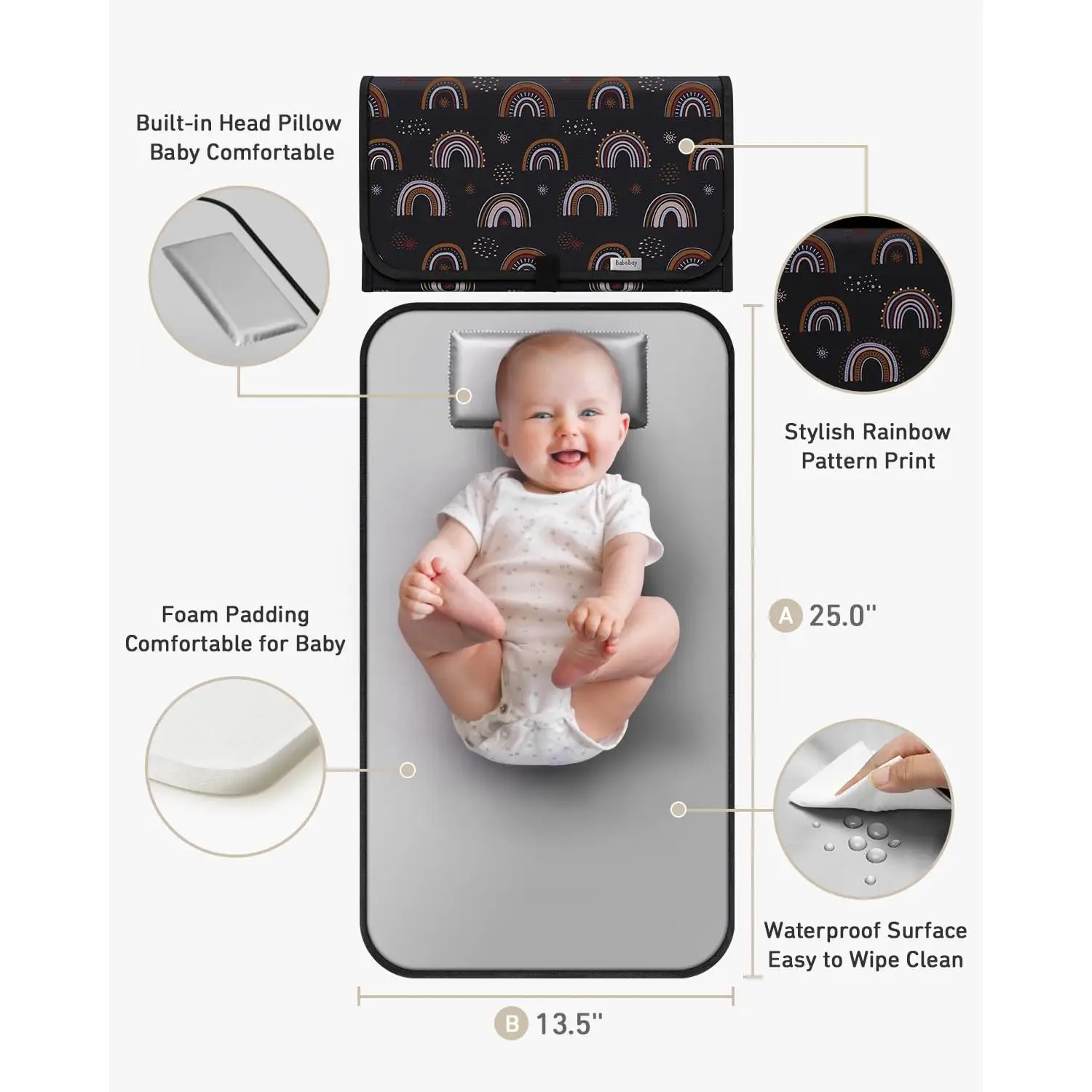 Portable Diaper Changing Pad, Waterproof, foldable for travel - Image 1