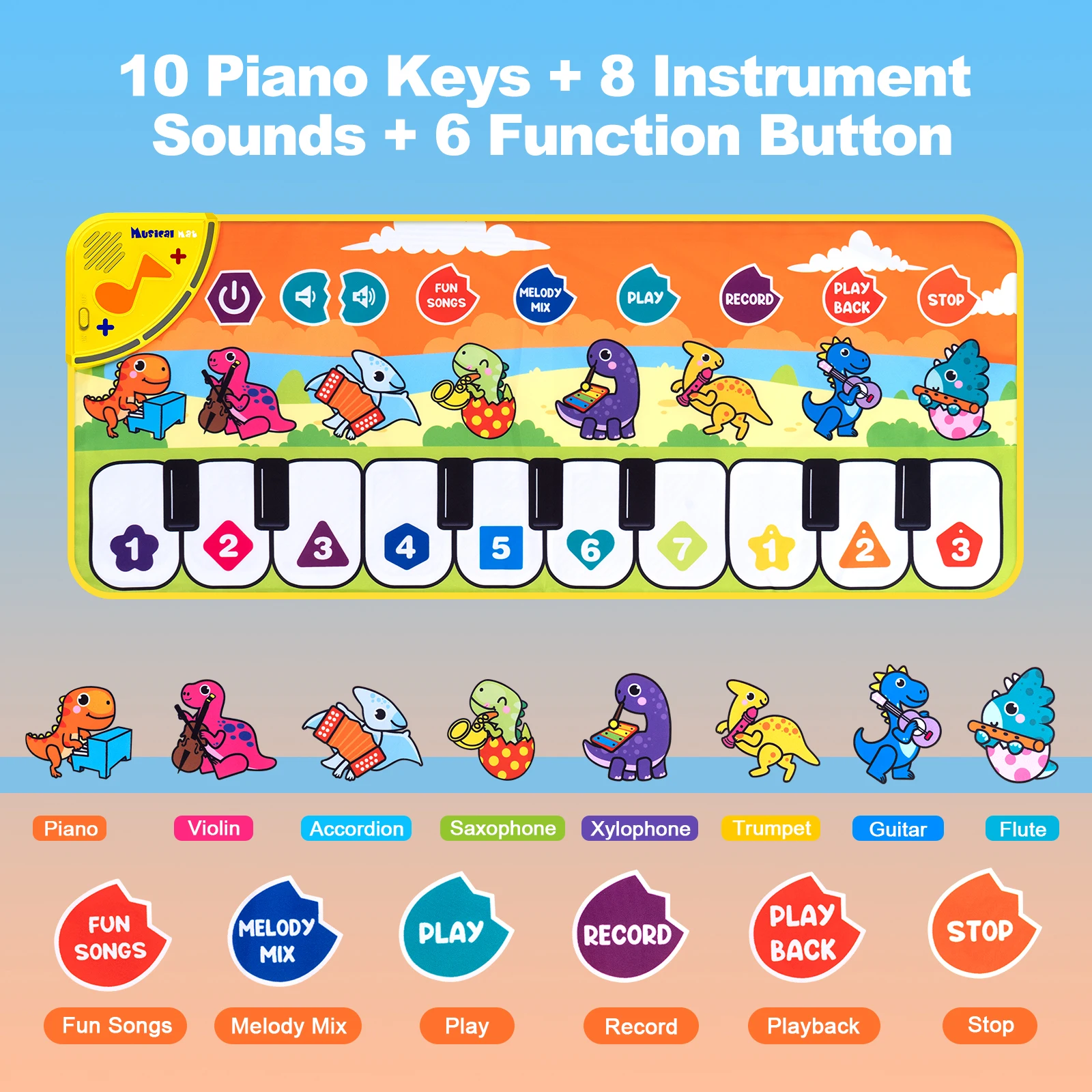 80x30cm Kids Music Piano Mat keyboard Dance Mat - Image 8