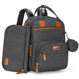 KABAQOO Diaper Bag Mommy Backpack With Changing Pad Pacifier Case, Diaper Bag - Thumbnail Image 7
