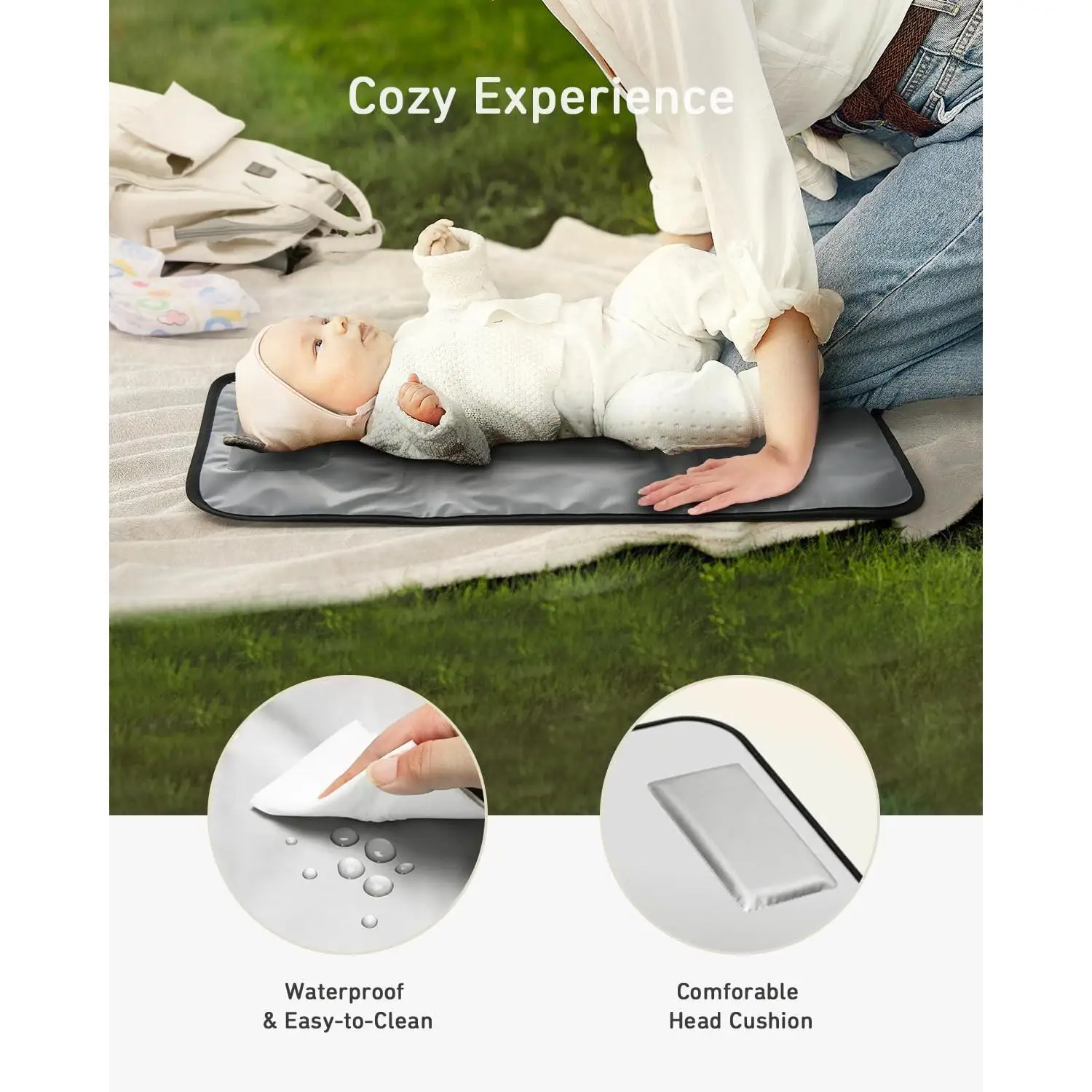 Portable Diaper Changing Pad, Waterproof, foldable for travel - Image 4