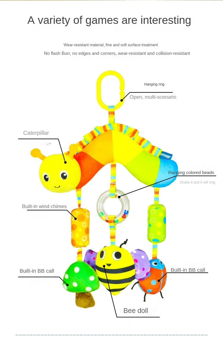0 3 6 12 Months Rainbow Activity  Hanging Toy for Car Seat ,crib, stroller - Image 10