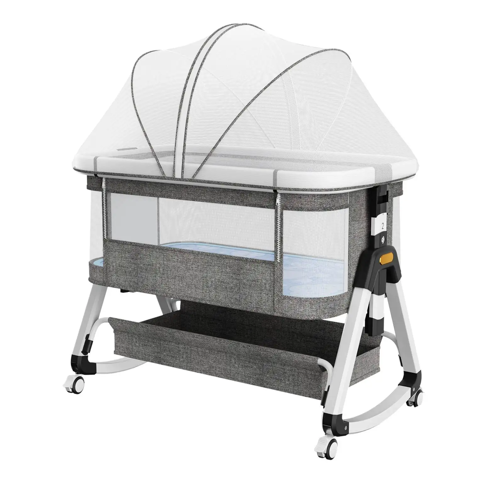 3 in 1 Bedside Sleeper with Storage Basket and Wheels - Image 8
