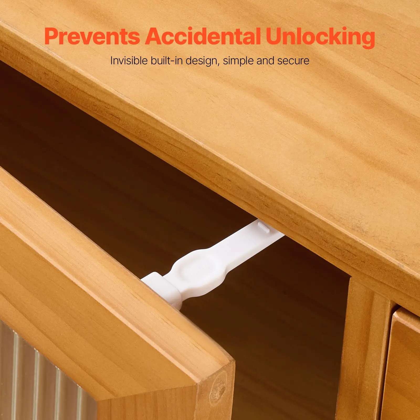 Cabinet Latch Locks, 12 Pack Child Safety Cabinet Locks, Adhesive Cabinet Latch, - Image 8