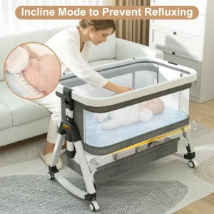 3 in 1 Bedside Sleeper with Storage Basket and Wheels - Thumbnail Image 5
