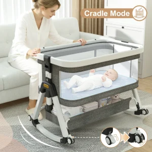 3 in 1 Bedside Sleeper with Storage Basket and Wheels - Thumbnail Image 6