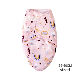 Baby Blanket Hat Set Cartoon Printed Cotton Newborn Swaddle Wraps - Thumbnail Image 11