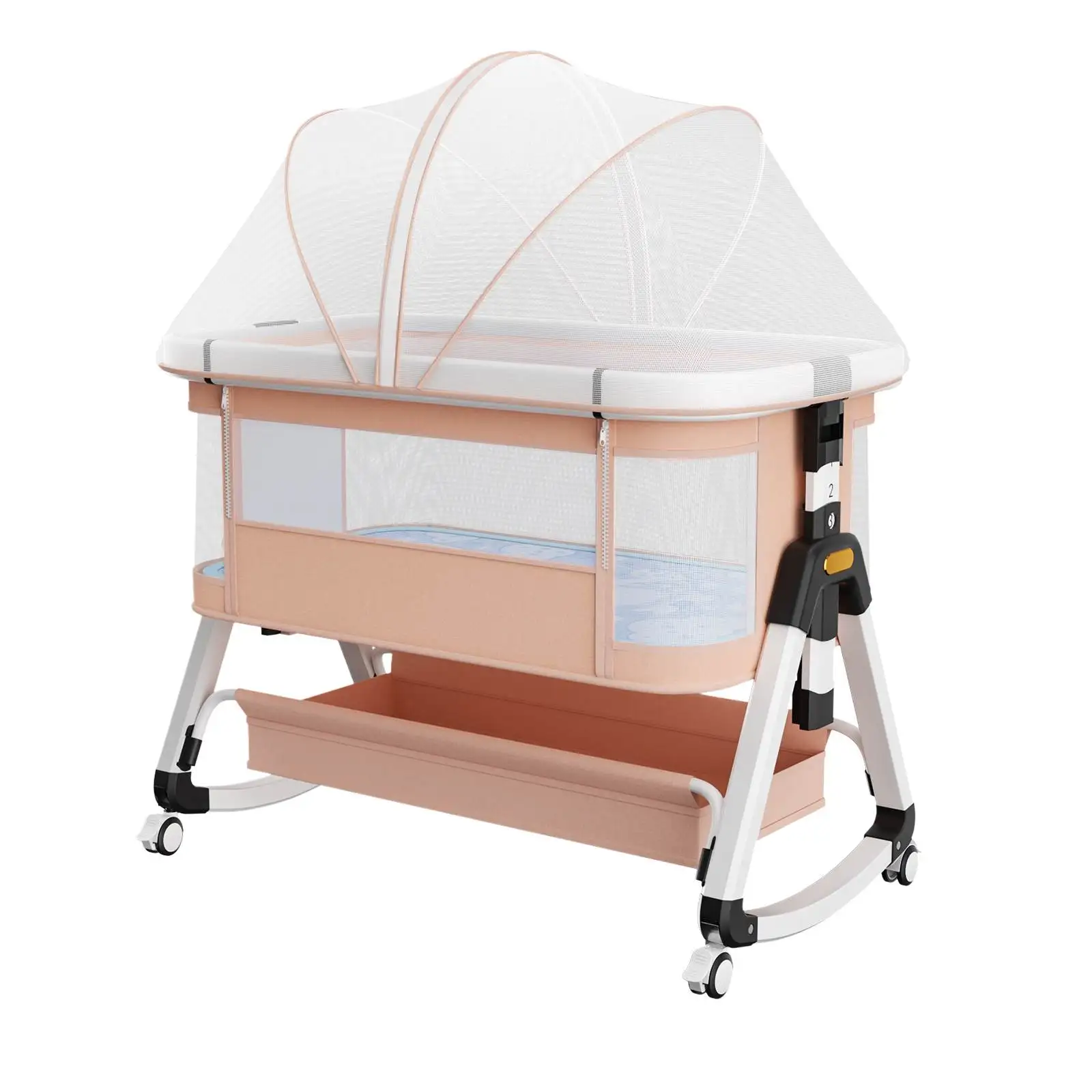 3 in 1 Bedside Sleeper with Storage Basket and Wheels - Image 13