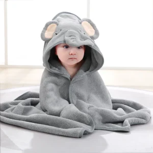Animal Baby Bath Towels Soft Newborn Hooded Towel - Thumbnail Image 5