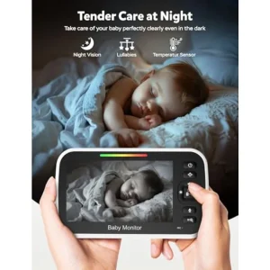 Baby monitor for nursery use, split screen with dual cameras - Thumbnail Image 3