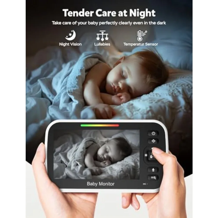 Baby monitor for nursery use, split screen with dual cameras - Image 3
