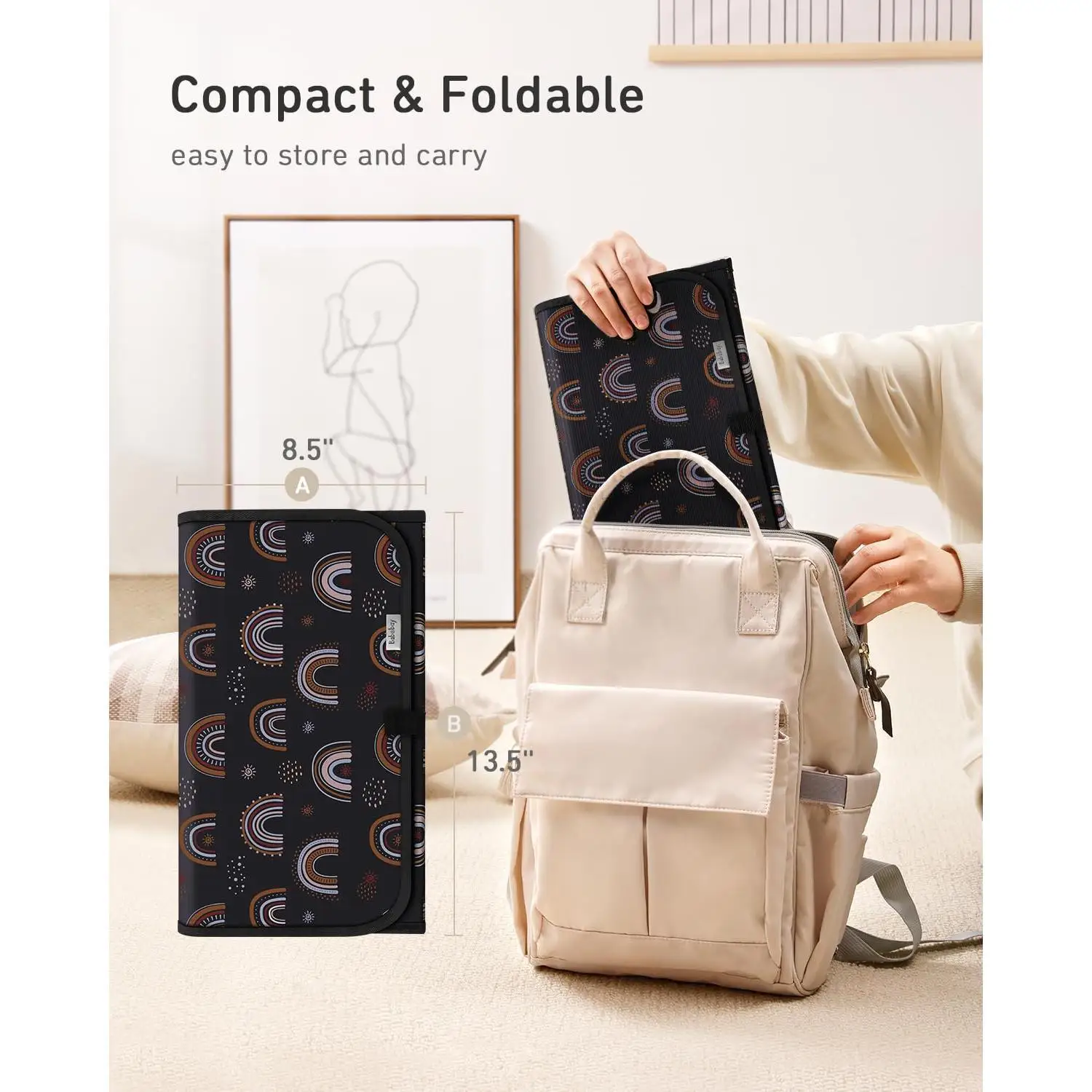 Portable Diaper Changing Pad, Waterproof, foldable for travel - Image 2