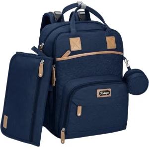 KABAQOO Diaper Bag Mommy Backpack With Changing Pad Pacifier Case, Diaper Bag