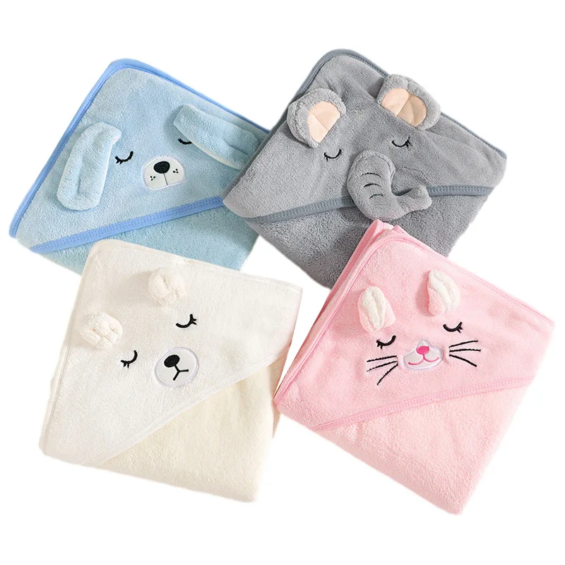 Animal Baby Bath Towels Soft Newborn Hooded Towel - Image 1