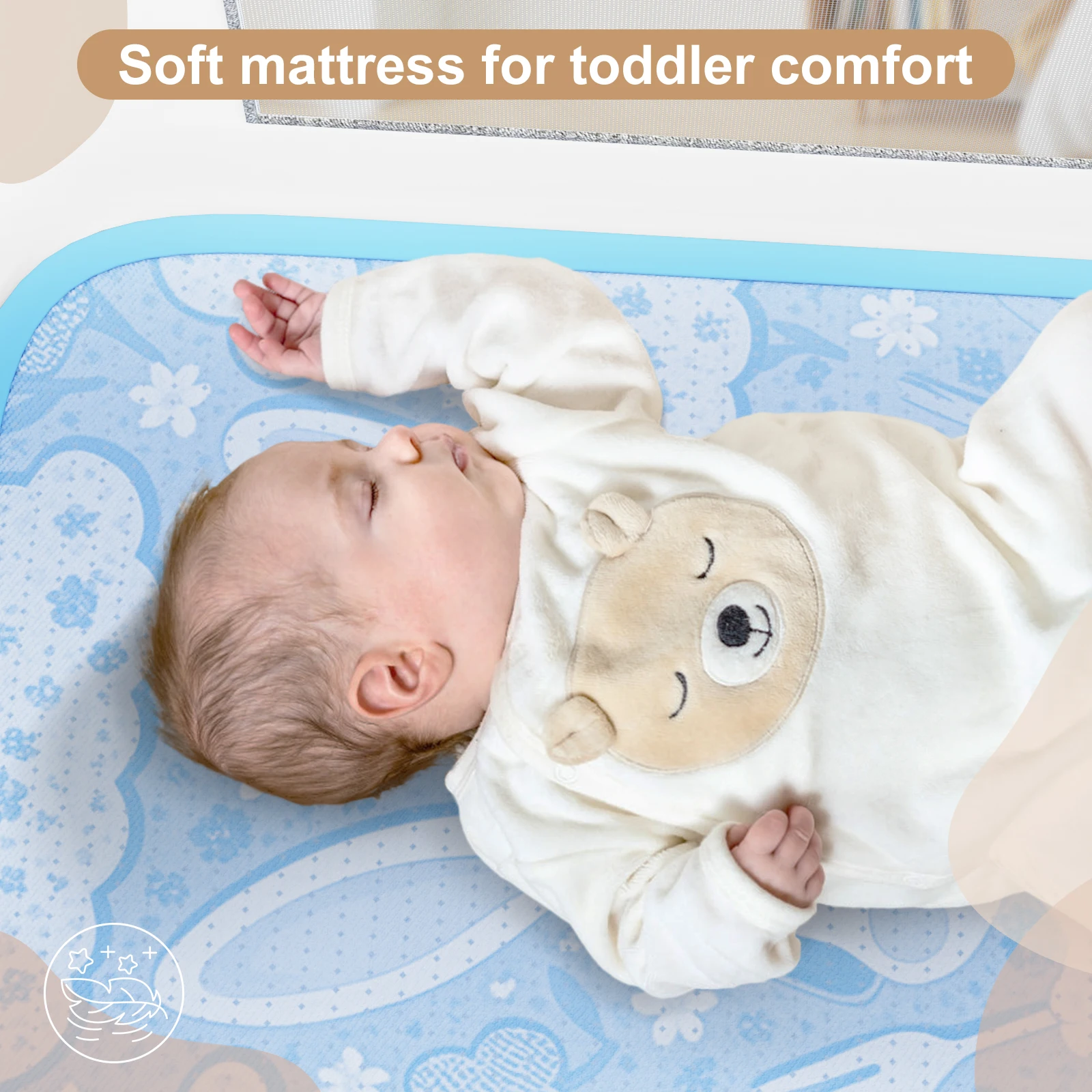 3 in 1 Bedside Sleeper with Storage Basket and Wheels - Image 4