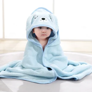 Animal Baby Bath Towels Soft Newborn Hooded Towel - Thumbnail Image 4