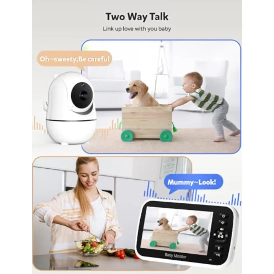 Baby monitor for nursery use, split screen with dual cameras - Image 6