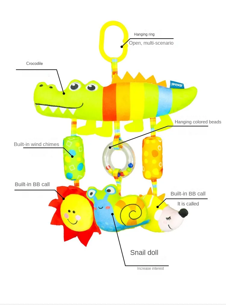 0 3 6 12 Months Rainbow Activity  Hanging Toy for Car Seat ,crib, stroller - Image 11