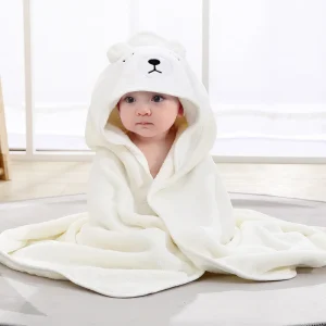 Animal Baby Bath Towels Soft Newborn Hooded Towel - Thumbnail Image 6