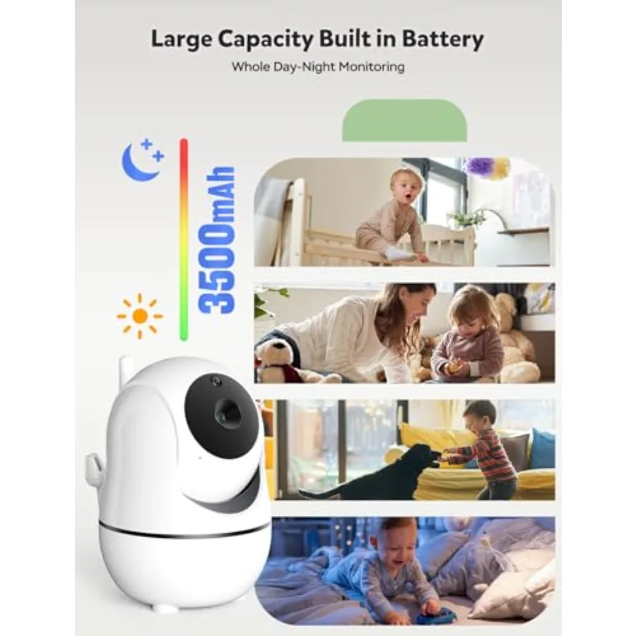 Baby monitor for nursery use, split screen with dual cameras - Image 8
