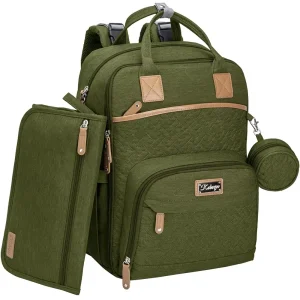 KABAQOO Diaper Bag Mommy Backpack With Changing Pad Pacifier Case, Diaper Bag - Thumbnail Image 6