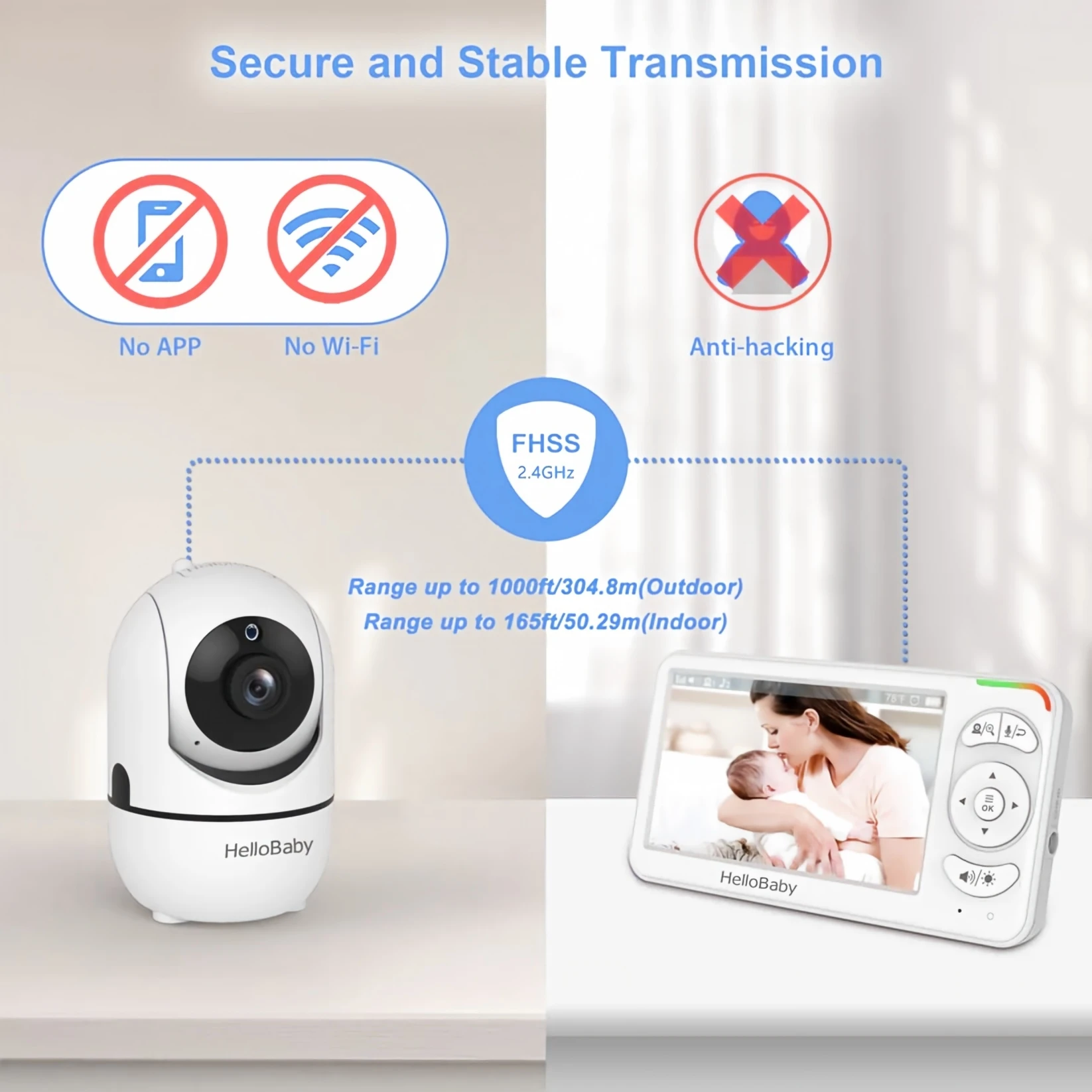 HelloBaby  Baby Monitor,  2x Digital Zoom - Image 5