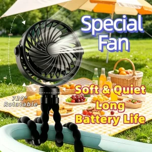 1pc USB Charging Portable Fan, - Thumbnail Image 2