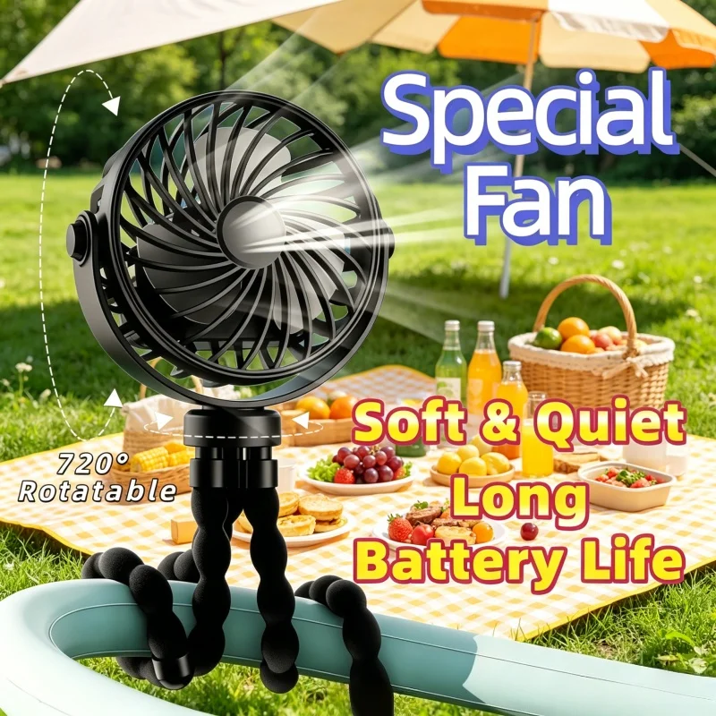1pc USB Charging Portable Fan, - Image 2