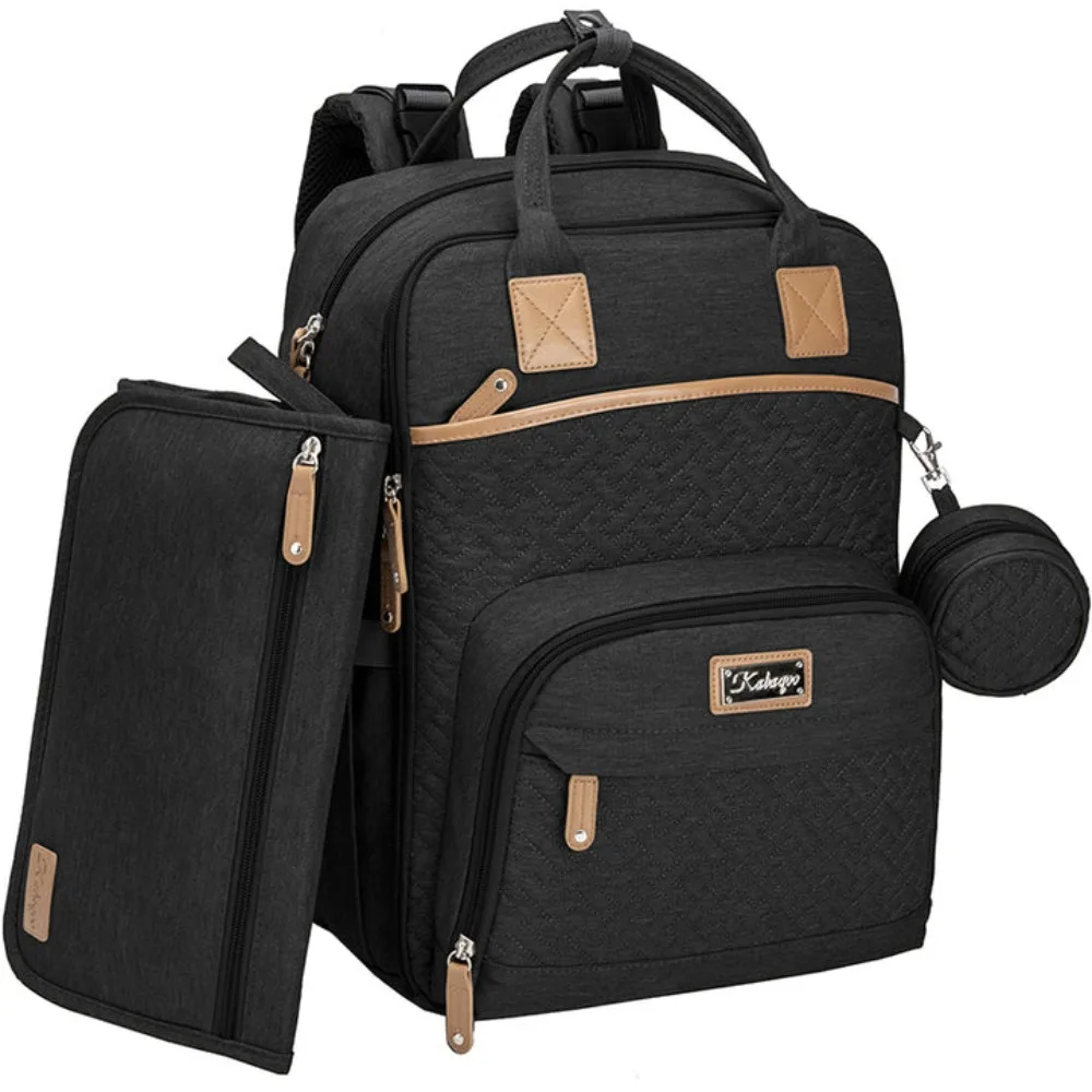 KABAQOO Diaper Bag Mommy Backpack With Changing Pad Pacifier Case, Diaper Bag - Image 9