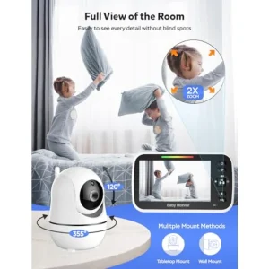 Baby monitor for nursery use, split screen with dual cameras - Thumbnail Image 5