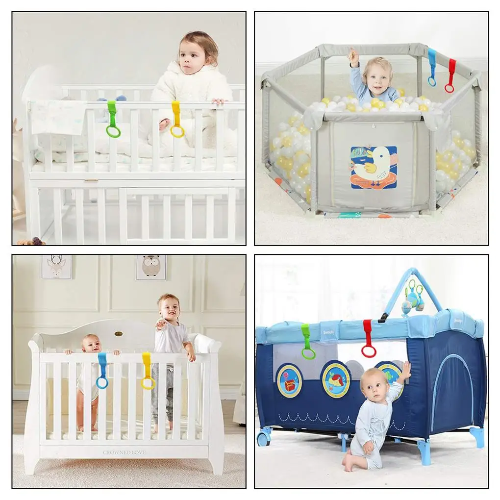 4 Pieces Baby Hand Pull Rings Cribs Playpens - Image 5