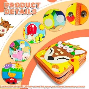 Early Education Intelligence Felt Learning Board,, Life skills cloth Book - Thumbnail Image 4