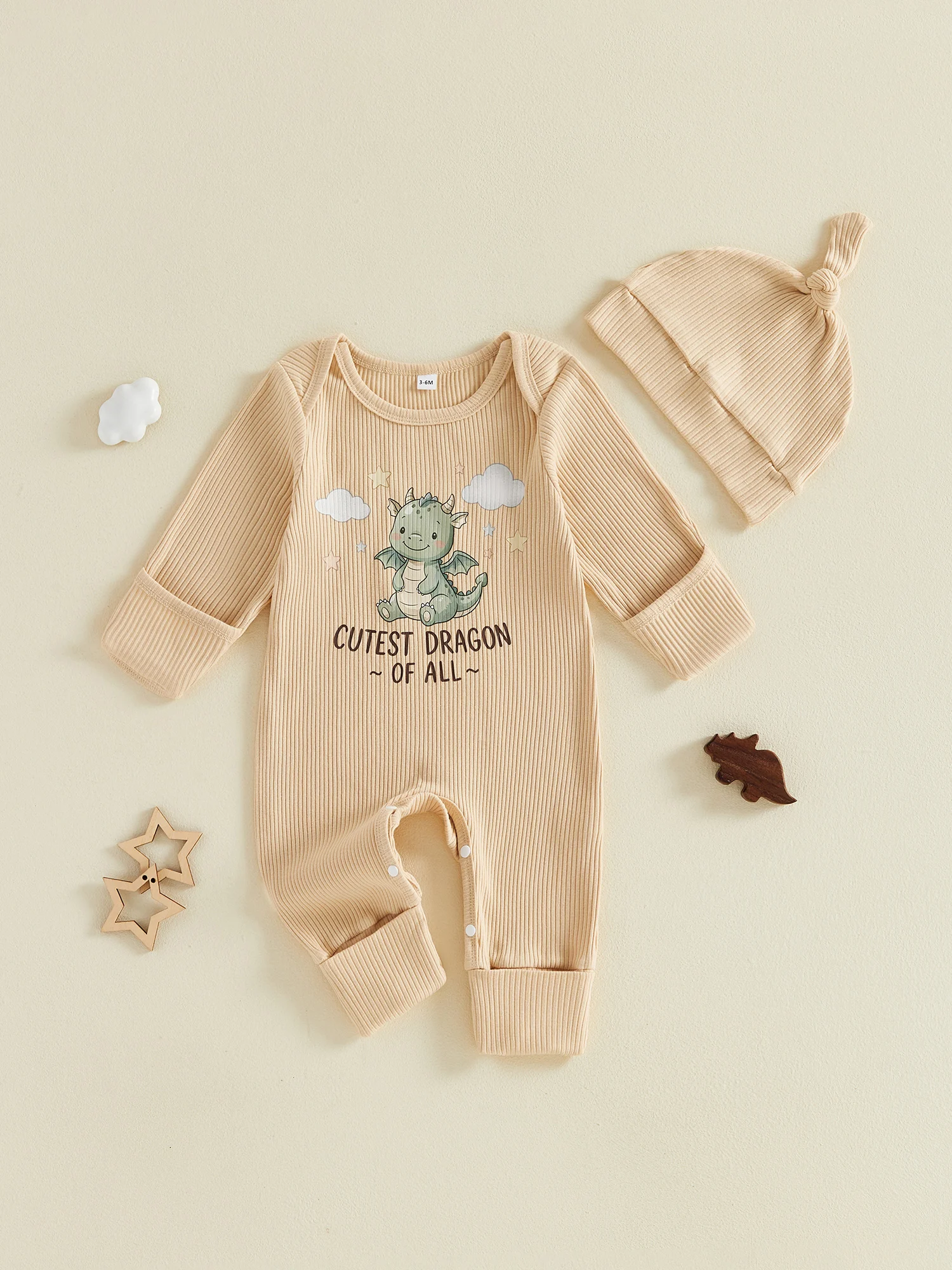 Crew Baby Long-Sleeve-Romper Set with Hat - Image 9