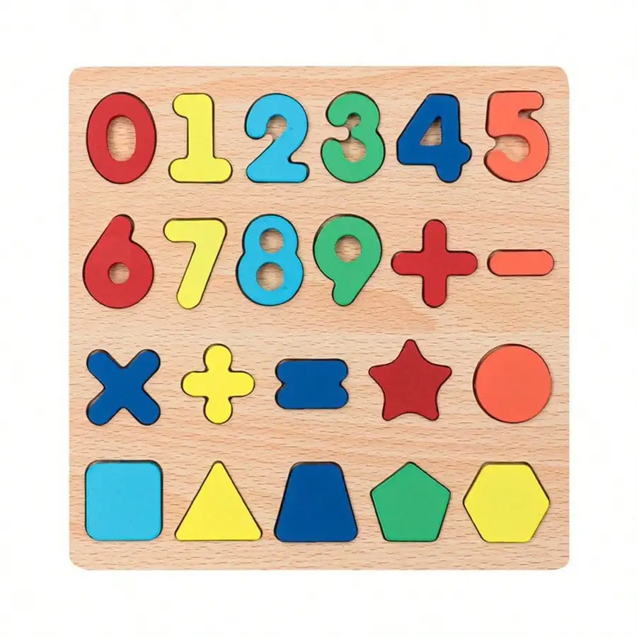 Kids Alphabetic, Arithmetic, Numbers,, Geometric Shapes, Wooden Puzzles for Preschoolers - Image 8