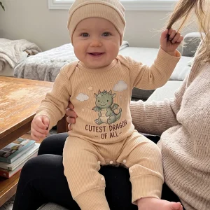 Crew Baby Long-Sleeve-Romper Set with Hat