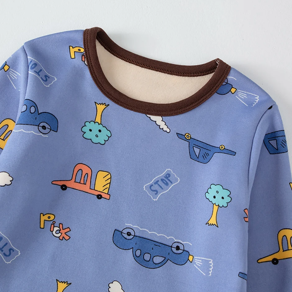 2-Piece Winter Plus Velvet, Long-Sleeved pajamas for Boys & Girls - Image 22