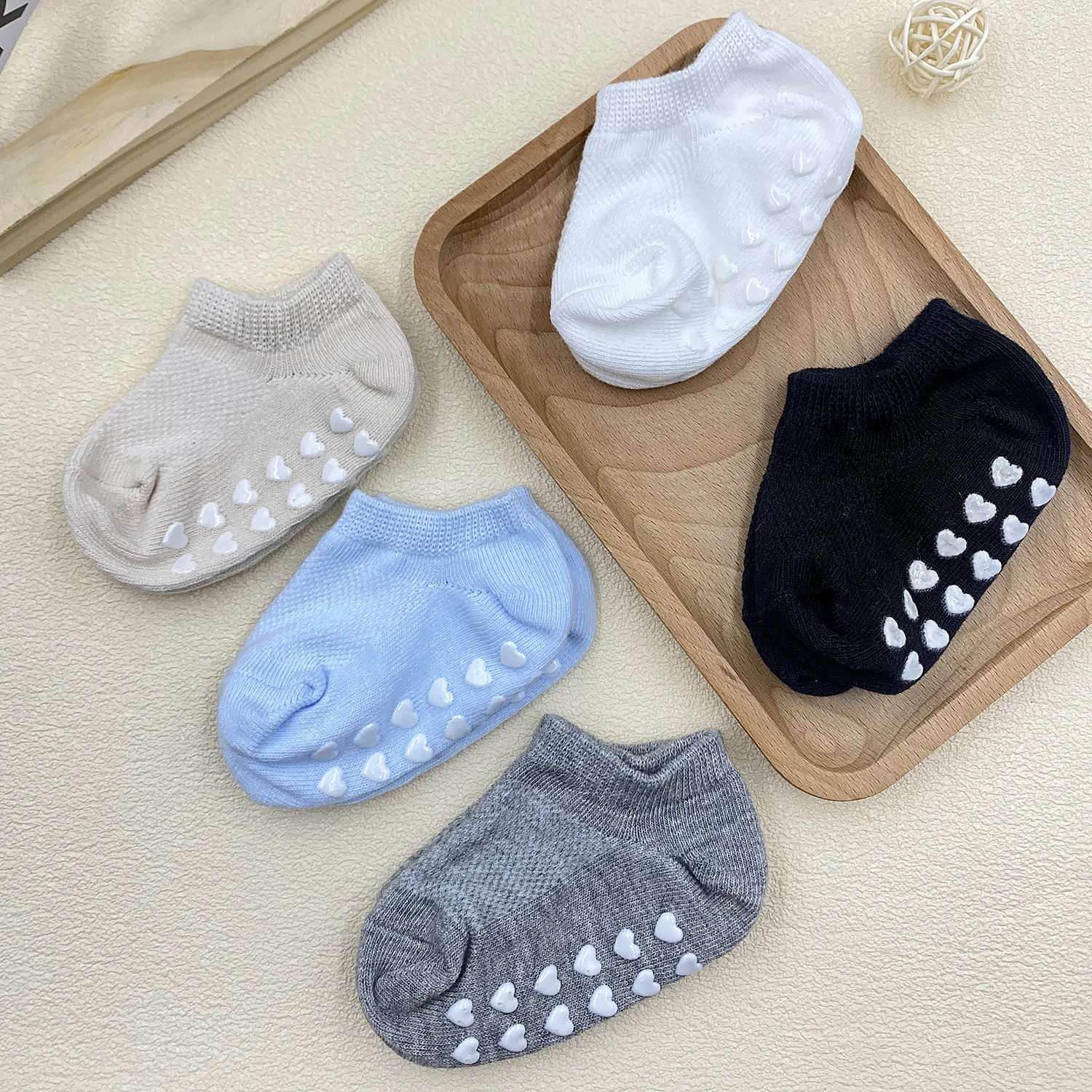 5 pairs of baby love glue anti slip socks, - Image 7