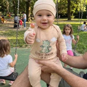 Crew Baby Long-Sleeve-Romper Set with Hat - Thumbnail Image 8