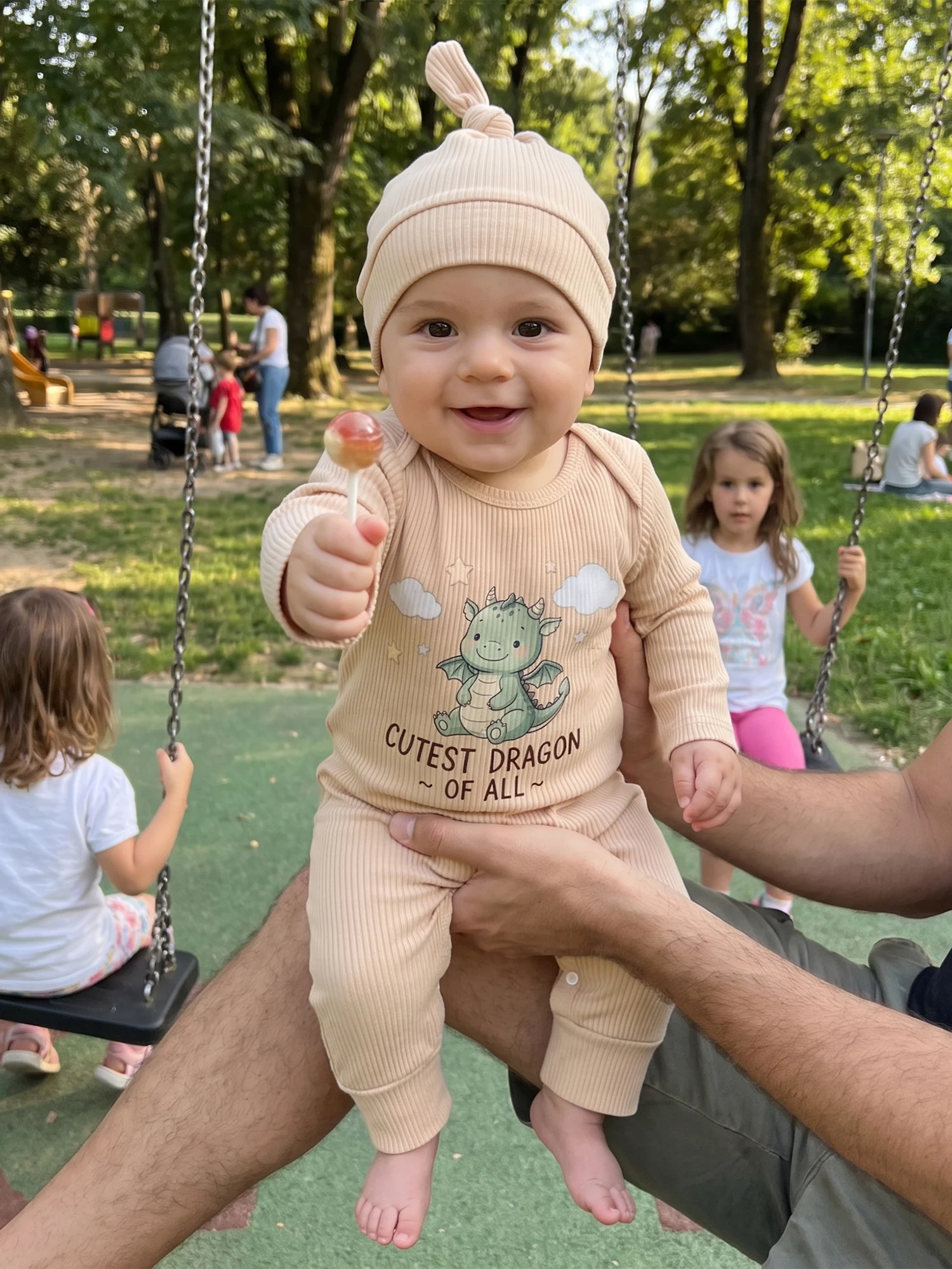 Crew Baby Long-Sleeve-Romper Set with Hat - Image 8