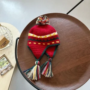 Winter  Children's Knitted Hats girls and boys, with Ear Protection - Thumbnail Image 3