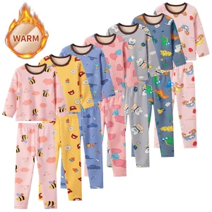 2-Piece Winter Plus Velvet, Long-Sleeved pajamas for Boys & Girls - Thumbnail Image 11
