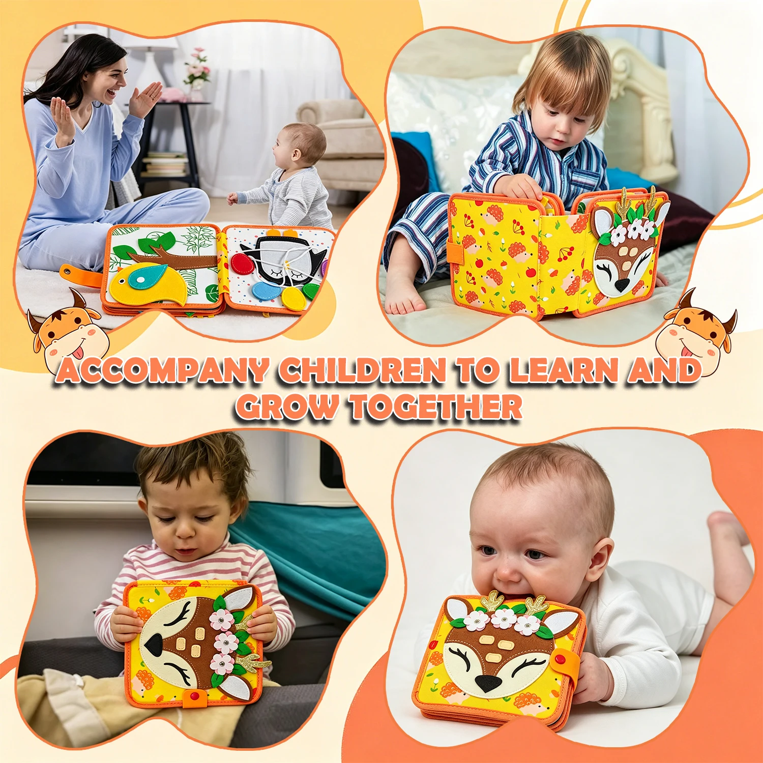 Early Education Intelligence Felt Learning Board,, Life skills cloth Book - Image 7