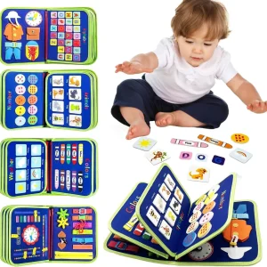 Dinosaur Felt Quiet Busy Board for Toddlers, Life Skill Activity Book. Educational - Thumbnail Image 3