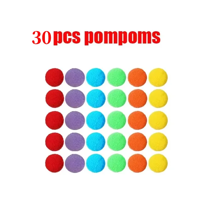 30-68PCS Kids Sorting Counting Toys Rainbow Classification Bowls & Tweezers - Image 6