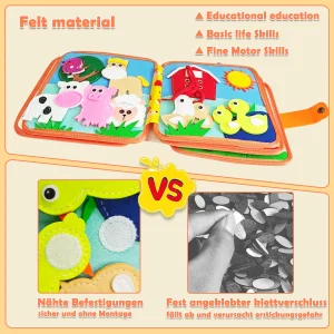 Early Education Intelligence Felt Learning Board,, Life skills cloth Book - Thumbnail Image 5