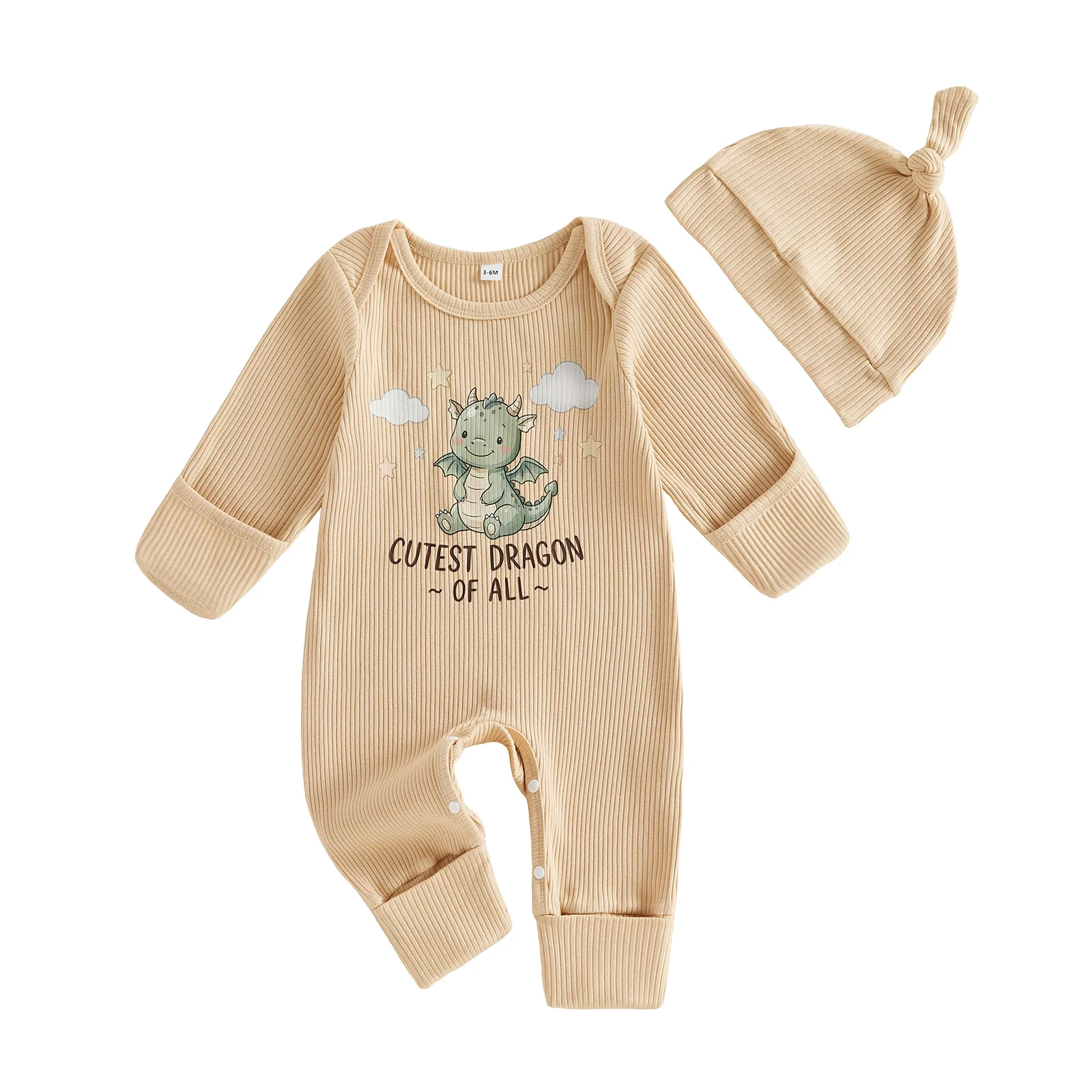 Crew Baby Long-Sleeve-Romper Set with Hat - Image 5